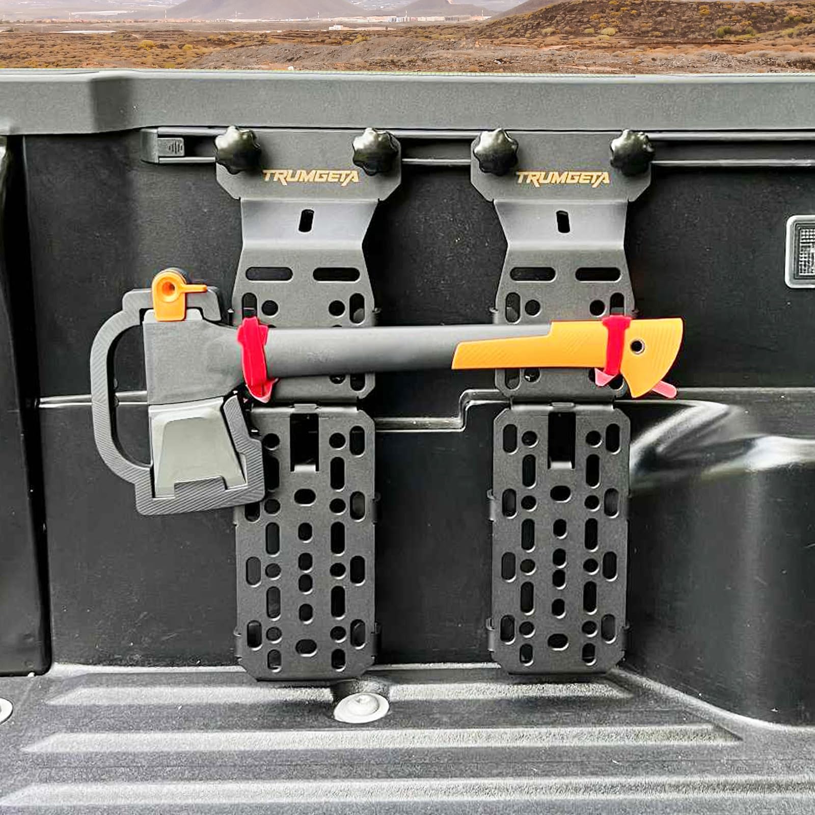 Photo 1 of Trumgeta Truck Bed Rail Mount Holder Fit for Toyota Tacoma 2005-2026 & Toyota Tundra 2022-2026, Bed Rail Modular Accessory Mount for Bike, Shovels, Axes, Recovery Plates, Fuel Tanks (Front & Side)