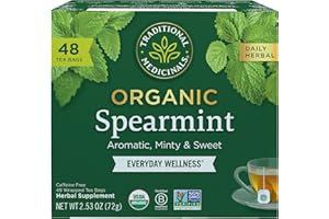 Traditional Medicinals Tea, Organic Spearmint, Supports Everyday Wellness, Healthy & Refreshing - 48 Tea Bags