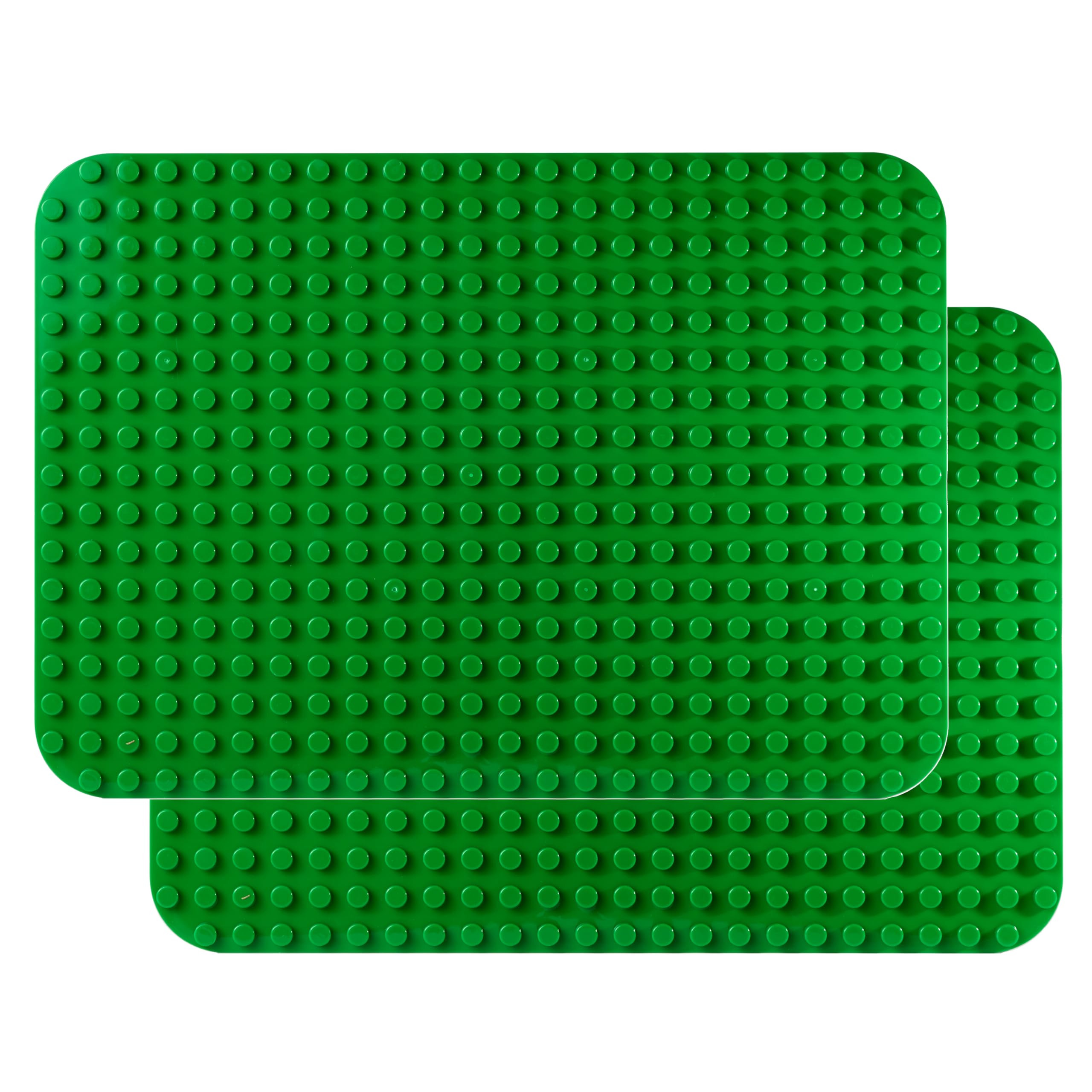 APOSTROPHE Games Building Block Base Plates for Large Blocks 38.1 cm x 26.7 cm Green Baseplates, Compatible with Leading Brands (2x Green) โ image 1