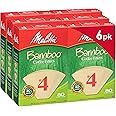 Melitta #4 Cone Coffee Filters, Bamboo, 80 Count (Pack of 6) 480 Total Filters Count - Packaging May Vary