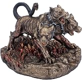Veronese Design 3 1/2 Inch Cerberus The Three Headed Hound of Hades Hand Painted Resin Figurine