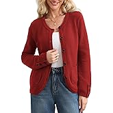 YEXPINE Women's Chunky Cardigan Sweaters Long Sleeve Knit Button Down Trendy Coat Jacket Casual Lightweight Crewneck Knitwear