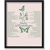 Poster Master Daily Affirmations Poster - Motivational Print - Butterfly Art - Positive Quotes Art - Gift for Men & Women - Inspiring Decor for Dorm, Bedroom or Living Room - 11x14 UNFRAMED Wall Art