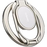 Doflyesky Magnetic Phone Grip for MagSafe Ring Holder, Metal Double Adjustable Gym Finger Ring Grip Kickstand, Removable Phone Grip for iPhone, iPad and Smartphones (Natural Titanium)