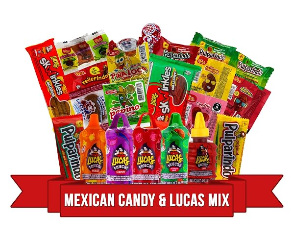 LUCAS & MEXICAN CANDY COMBO MIX (50 COUNT), VARIETY OF SOUR, SWEET, SPICY, INCLUDE LUCAS BABY POWDER, MUECAS, SKWINKLES, GUSANO, VERO, AND MORE MEXICAN CANDIES, AZTECA, DE LA ROSA BY LOOKON