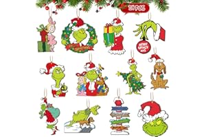 RINOLY 24 pcs Christmas Tree Ornaments,Christmas Wood Ornaments for Tree,Christmas Tree Decorations