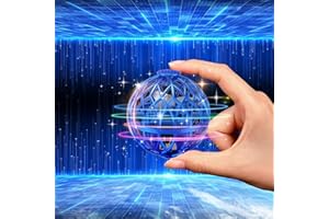 2025 Flying Ball Toys Hover Orb with LED Lights, Boomerang Spinner Hand Controlled 360° Rotating Spinning Shining Indoor Outd