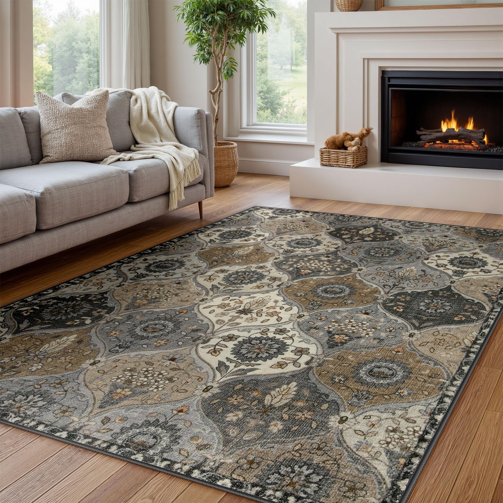 Lahome Moroccan Trellis 9x12 Rug for Living Room, Soft 9x12 Area Rug ...