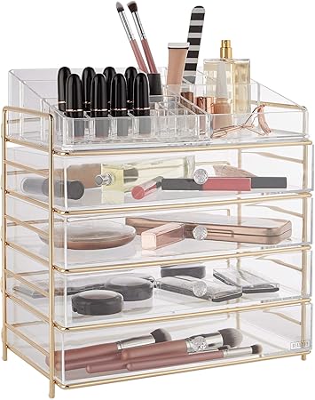 Beautify Acrylic Cosmetic Organiser Case Table Storage Stand With