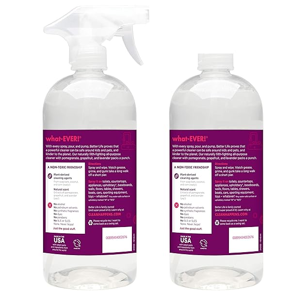 BETTER LIFE ALL-PURPOSE CLEANER, POMEGRANATE, 32 FL OZ (PACK OF 2), POMEGRANATE, 64 FL OZ