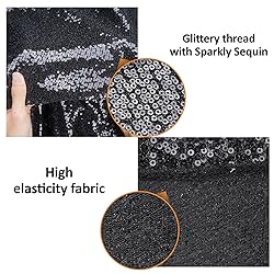 PartyDelight Black Sequin Backdrop Curtains
