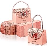 Outus 50 Pcs Butterflies Purse Party Favor Bags Favor Boxes Butterfly Goodie Bags Candy Party Treat Boxes for Wedding, Birthday, Bridal Shower Gift Supplies(Pink)