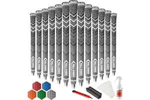 Full Choice Cross Corded Golf Grips 13 Pack, Low Taper Design, Choose from 13 Grips or 13 Grips with All Kits, 3 Sizes 5 Colors Options, Multi-compound Hybrid Golf Club Grips, CG01 Series