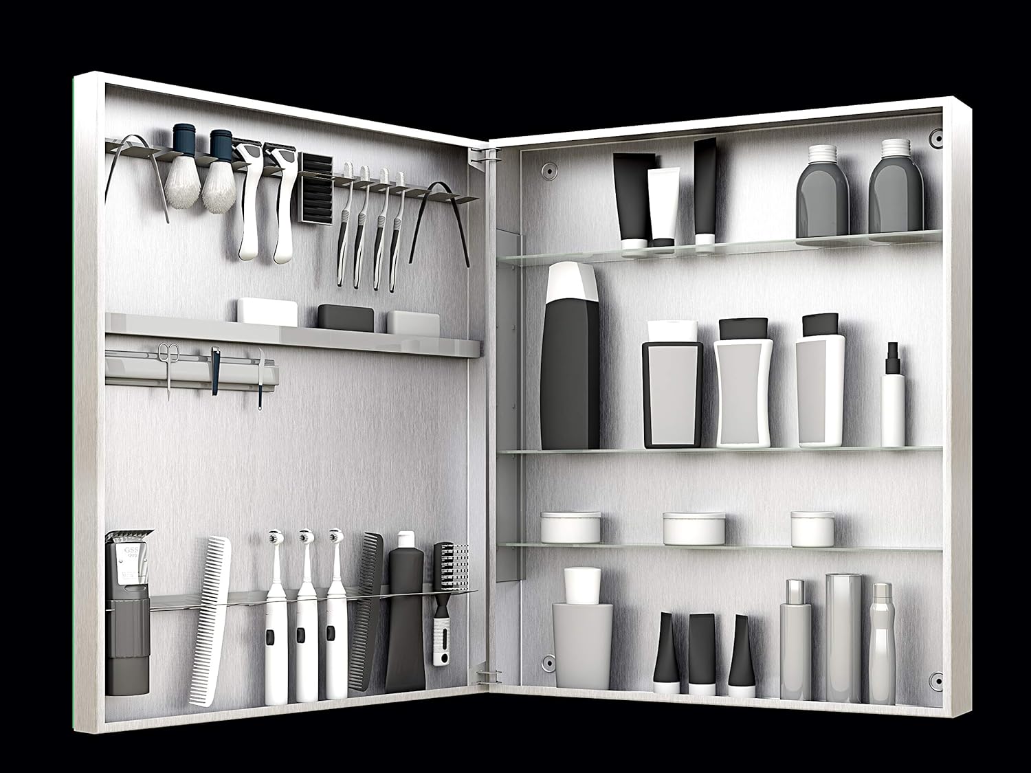 Men S Mirror Bathroom Cabinet And Organizer Large Amazon In