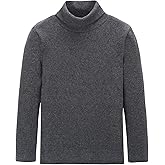 CUNYI Boys Girls Turtleneck Long Sleeve Soft Cotton T-Shirts Solid Color Warm Tee Tops