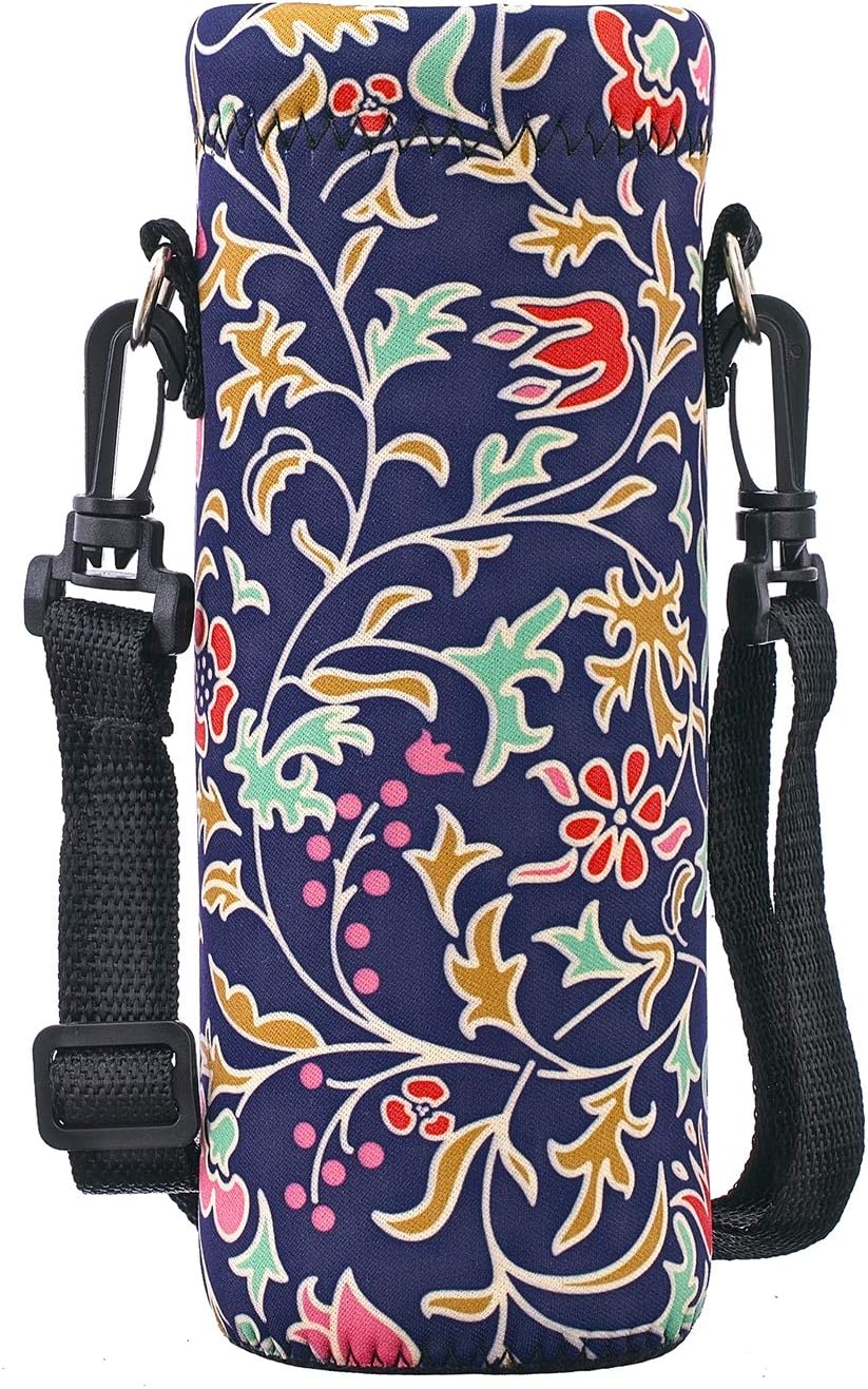 ICOLOR 500ml Water Bottle Carrier Holder Bag for Kids Wide Mouth 18oz Insulated Neoprene Tea Bottle Sleeve Sling Shoulder Pouch Cover Fit Stainless Steel & Plastic Bottle Diameter 2.75"