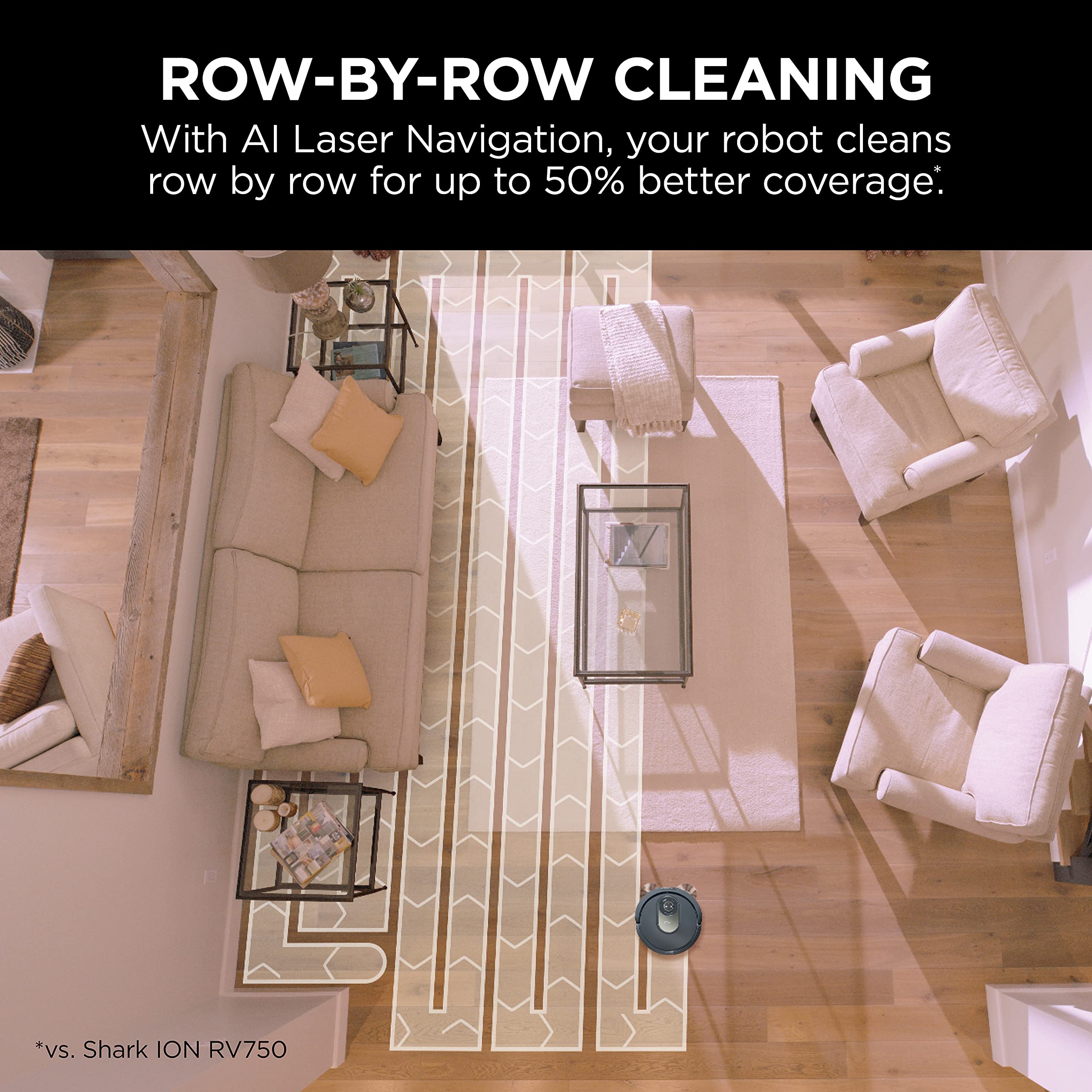 Shark AV2001 AI Robot Vacuum with Self-Cleaning Brushroll, Object Detection, Advanced Navigation, Home Mapping, Perfect for Pet Hair, Compatible with Alexa, Gray - View 7