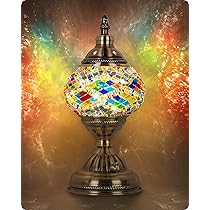 Turkish Moroccan Lamp with Bronze Base - Yarra Decor 3-Way Color