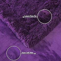 GONAAP Fuzzy Faux Fur Throw Blanket Queen Size