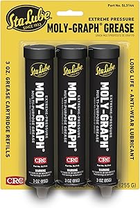 CRC SL3144 Moly-Graph Extreme Pressure Multi-Purpose Lithium Grease, 3 Oz, Pack of 3