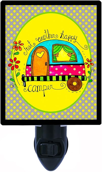 Night Light Just Another Happy Camper Camping Flowers Led