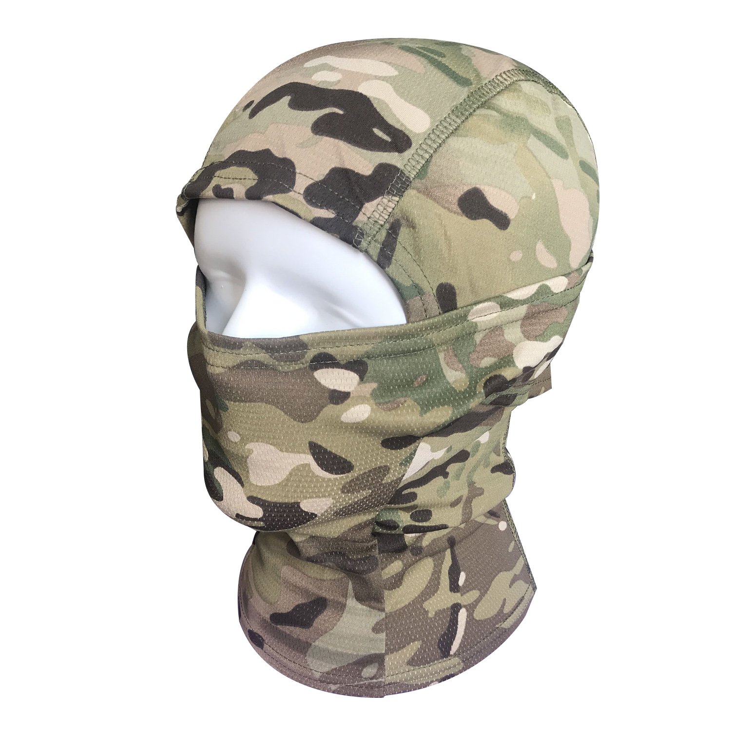 QMFIVE Balaclava Camo Ninja Hood Tactical Full Face Mask Head Wrap Face Neckerchief Men and Women Multi-purpose Outdoor Hiking Cycling Climbing (Ctype-MC)