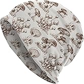 Vintage Mushroom Beanie Hat Slouchy Cap Warm Cancer Headwear Stretch Knitted Hats For Women Men