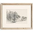 Kizbok Vintage Wall Art Decor Neutral Landscape Sketches Canvas Prints Vintage Landscape Oil Painting Art Pictures for Bedroom, Farmhouse Wall Decor for Bathroom Home(8" x 10"-UNFRAMED)