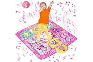 LEAPRCSTORE Dance Mat for Girls with Wireless Bluetooth, Electronic Music Dance Pad with 6 Game Modes, Built-in Music and Adjustable Volume, Christmas & Birthday Gifts Toys for 3-10 Year Old Kids Girls