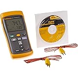 Fluke 52-2 Dual Input Digital Thermometer, 3 AA Battery, -418 to 2501 Degree F Range, 60 Hz Noise Rejection