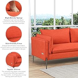 Merax 76" Upholstered Sofa with Square Arms-3 Seats