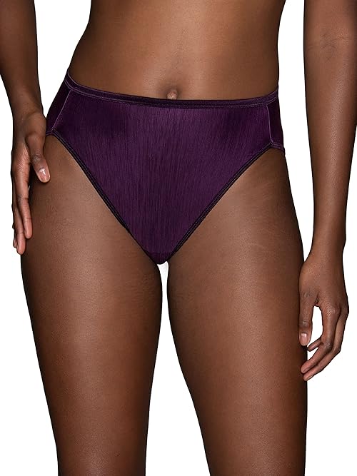Vanity Fair womens Illumination Hi Cut Panties (Regular & Plus Size) Briefs, Plus Size - Sangria, 9 US