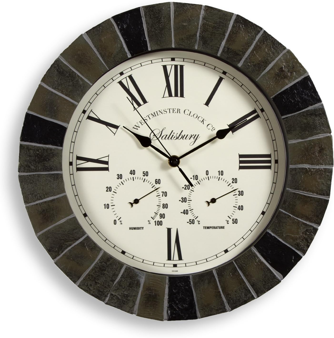 Slate Effect Outdoor Garden Clock 35.5cm (14") Large