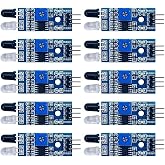 hiBCTR 10-Pack IR Obstacle Avoidance Sensor Module, Adjustable | 2-30cm detection range, 3.3-5V, for smart car robot and line tracking projects