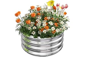 ENJOYBASICS Raised Garden Bed Outdoor, Round Galvanized Raised Planter Box kit, Bottomless Metal Raised Garden Bed for Gardening, Flower, Herb (2x2x1ft)