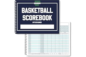 NATURAL STATE SPORTING GOODS Basketball Scorebook for 36 Games | 8.5 In x 11 In Basketball Playbook w/ Wire Binding | League, High School, or Middle School Basketball Score Book for Coaches | Basketball Stats Book Made in the USA