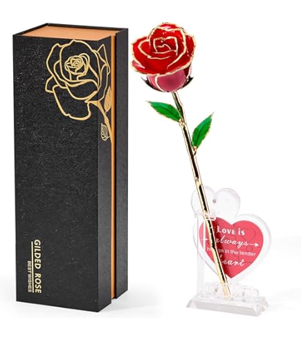Amazon.com: Anthonic Gold Dipped Infinity Rose Last Forever Flower