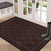 BEQHAUSE Dirt Trapper Door Mat 32" x 48", Doormat Non-Slip Entryway Rugs Washable, Dog Door Mat Stain Resistant and Absorbent Welcome Floor Mat for Front Back Door, Mud Wet Shoes & Paws, Brown