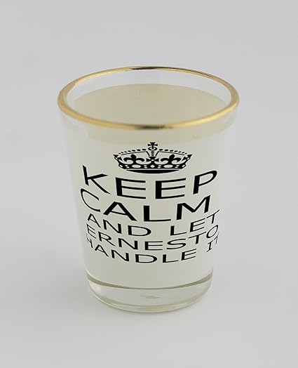 Vasos de chupito con oro borde con mango IT Ernesto Keep Calm