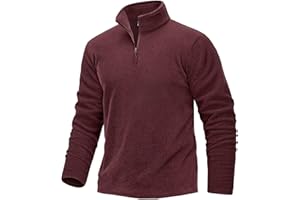 TACVASEN Mens Quarter Zip Sweatshirt Long Sleeve Pullover 1/4 Zip Up Golf Shirt for Men Winter Fleece Lined Thermal Sweater