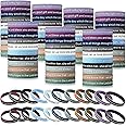 Estune 120 Pieces Bible Verses Bracelets Motivational Quote Rubber Wristbands Religious Silicone Bracelet Inspirational Silicone Wristbands Stretch Unisex for Men Women Party