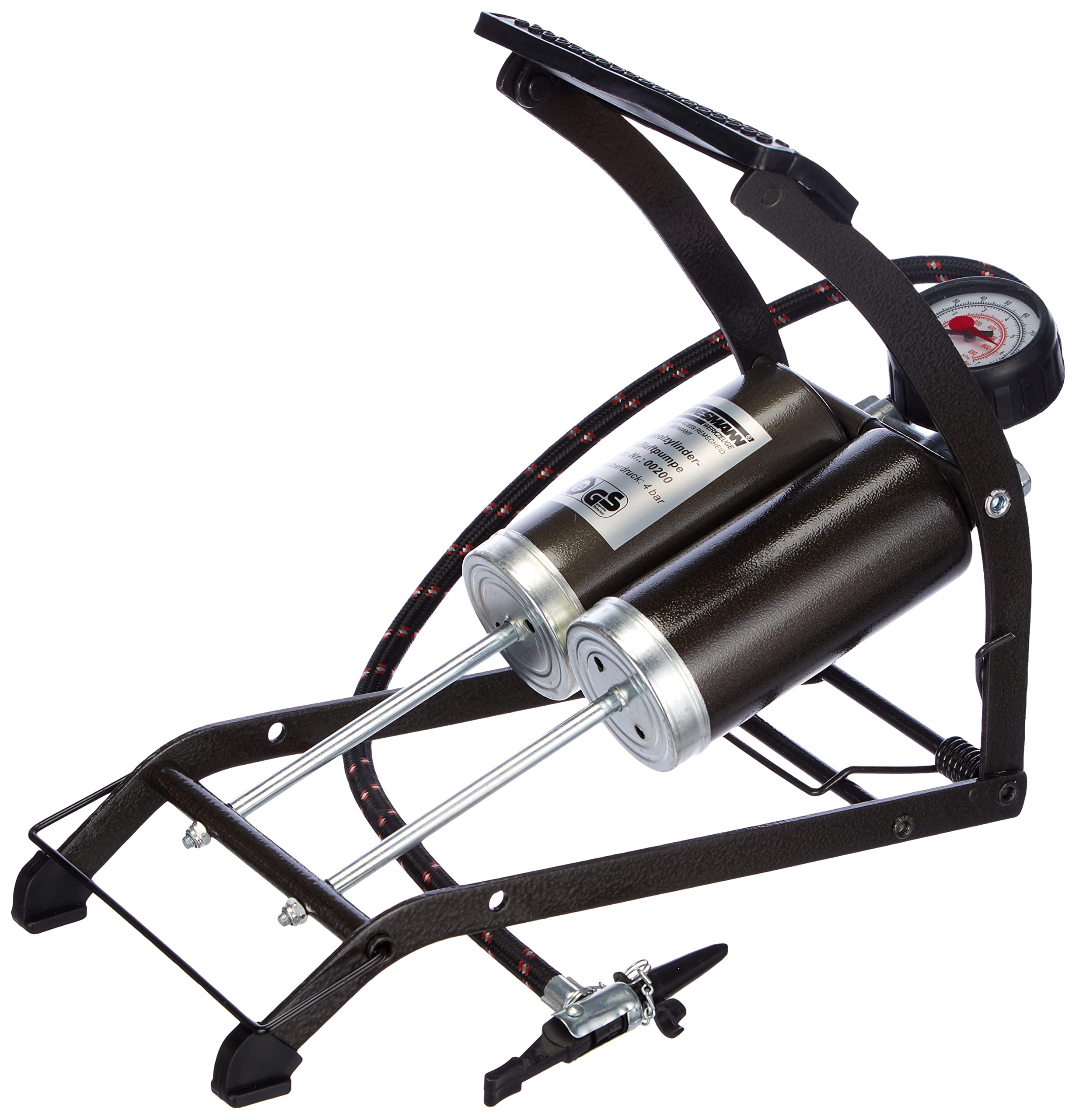 Mannesmann 00200 Double Cylinder Foot Pump, Imported from Germany