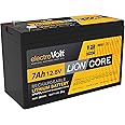 LiONCore 12V electroVOLT Rechargeable Lithium-Ion Battery - LiFePO4 Technology - Robust Deep Cycle Storage Battery - Integrated BMS (7 AH)
