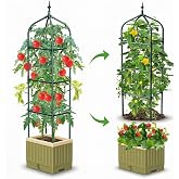 Raised Garden Bed Planter Box with Trellis, 71" Self-Watering Tomato Planter with Trellis for Climbing Vegetable and Plants, Tomato Cage Planters for Indoor Outdoor Patio Greenhouse Gardening (1Pack)