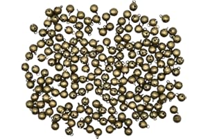 Pinenjoy 200Pcs 8mm Mini Bronze Jingle Bell 1/3 inch Small Bell Vintage Metal Bell for DIY Project Journals Craft Jewelry Making Knitting Necklace House Door Decorations