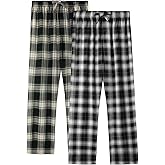BAMBOO COOL Men's Pajama Bottoms Plaid Pajamas Pants for Men Soft Long Lounge Woven Pj Sleep Pant with Pockets