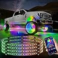 Forten Kingdom 17 Inch Dream Chasing Color Multiple Mode Selection for Car Truck LED Wheel Ring Light Rim Lights Illuminate Device Kit Trucks Modified Accessories(Fits 21-28 inch tire Wheel)