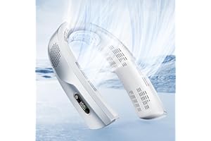 BOIROS BOlROS Neck Fan,7000 mAh 4 Turbo Portable Neck Fan Rechargeable,360° cooling Neck fan blow cold air,Bladeless Personal Fan LED Display,Quiet Wearable Fan for Hot Flashes,Travel for Women,Men