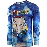 Screenshotbrand Mens Urban Hip Hop Premium Tie Dye Fleece - Pullover Active Urbanwear Street Fashion Crew Neck Sweatshirt