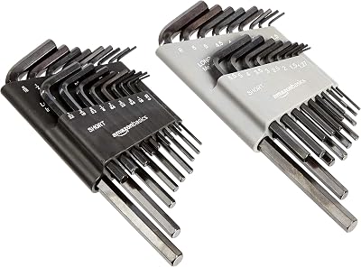 Amazon Basics 36-Piece Hex Key Set SAE Metric Inchs Chrome Vanadium